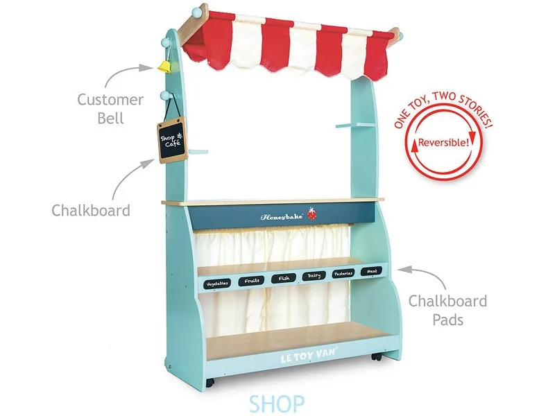 Frutería y puesto de cafe