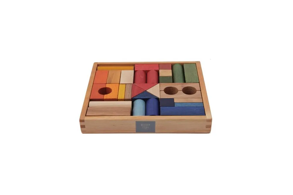 Rainbow Blocks 30 pzas Wooden Story